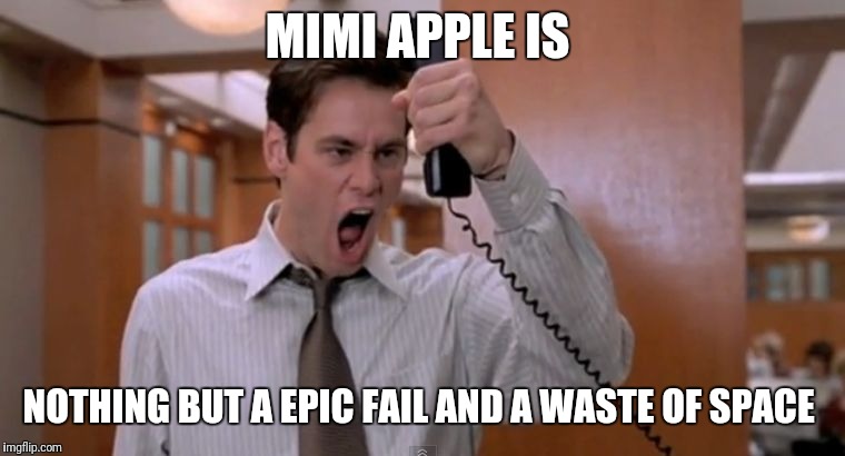 Stop breaking the law asshole | MIMI APPLE IS; NOTHING BUT A EPIC FAIL AND A WASTE OF SPACE | image tagged in stop breaking the law asshole | made w/ Imgflip meme maker