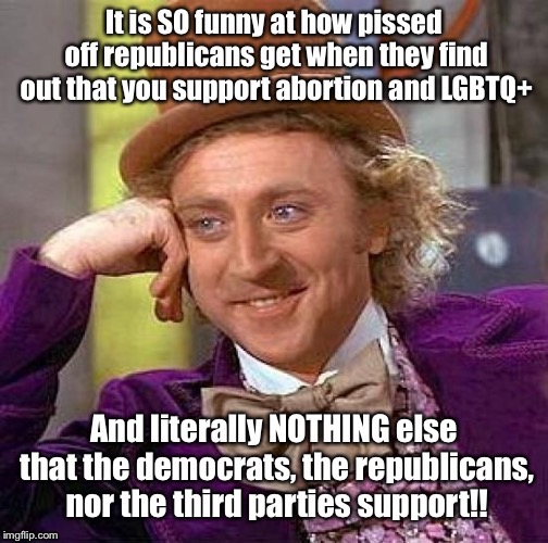 You guys are idiots..... | image tagged in creepy condescending wonka,republicans,assuming | made w/ Imgflip meme maker