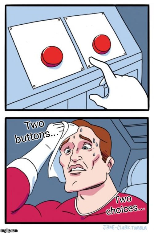 Two Buttons | Two buttons... Two choices... | image tagged in memes,two buttons | made w/ Imgflip meme maker