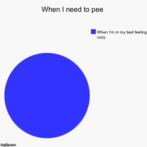 When I need to pee | When I’m in my bed feeling cozy | image tagged in funny,pie charts | made w/ Imgflip chart maker