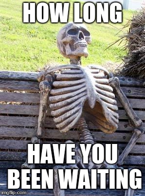 Waiting Skeleton Meme | HOW LONG; HAVE YOU BEEN WAITING | image tagged in memes,waiting skeleton | made w/ Imgflip meme maker