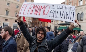 Demonstrators Rome Contra Salvini Blank Meme Template