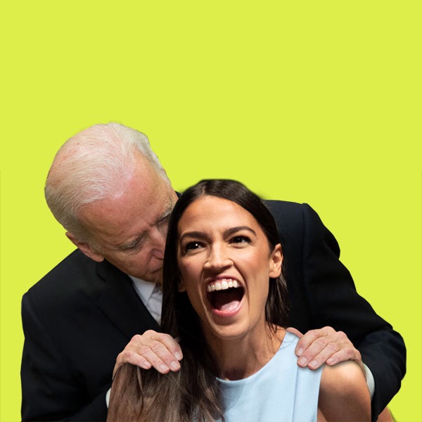 Creepy Joe and Ocasio-Cortez Blank Meme Template