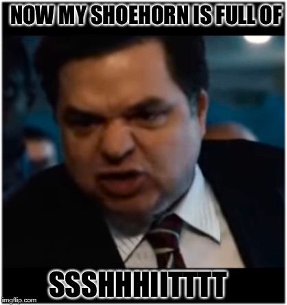 you stupid shit | NOW MY SHOEHORN IS FULL OF; SSSHHHIITTTT | image tagged in you stupid shit | made w/ Imgflip meme maker