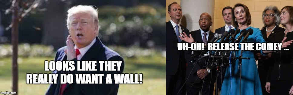UH-OH!  RELEASE THE COMEY ... LOOKS LIKE THEY REALLY DO WANT A WALL! | made w/ Imgflip meme maker