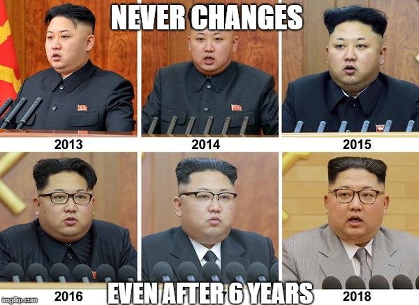 NEVER CHANGES; EVEN AFTER 6 YEARS | image tagged in kim | made w/ Imgflip meme maker