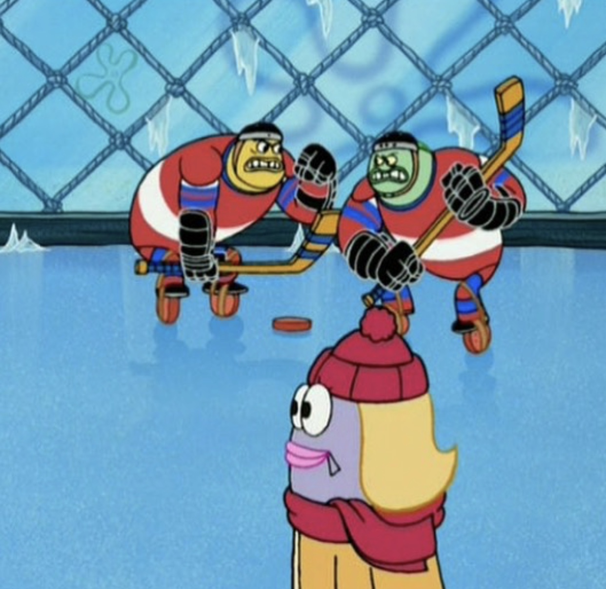 Spongebob ice hockey Blank Meme Template