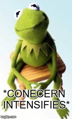 Concerned Kermit | *CONECERN INTENSIFIES* | image tagged in concerned kermit | made w/ Imgflip meme maker