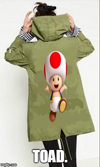 Melania Trump's Jacket | TOAD. | image tagged in melania trump's jacket | made w/ Imgflip meme maker