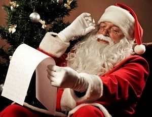 Santa checking his list Blank Meme Template