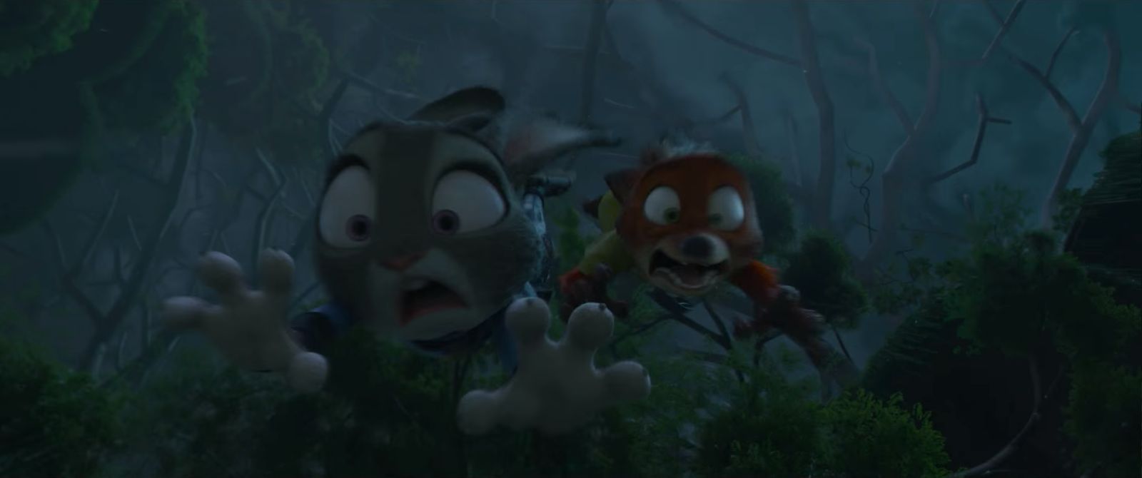 Nick Wilde and Judy Hopps scream Blank Meme Template