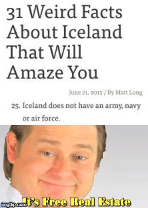 Iceland is gonna get taken over | image tagged in memes,funny,its free real estate,iceland | made w/ Imgflip meme maker