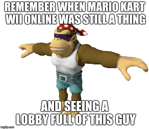 Nostalgia for wii players | REMEMBER WHEN MARIO KART WII ONLINE WAS STILL A THING; AND SEEING A LOBBY FULL OF THIS GUY | image tagged in memes | made w/ Imgflip meme maker