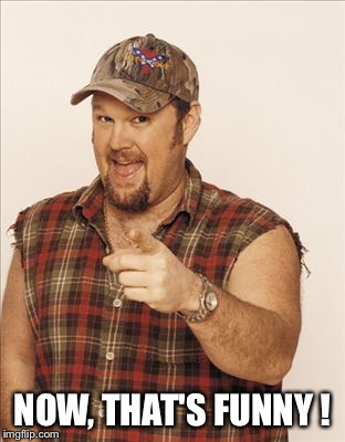 Larry The Cable Guy | NOW, THAT'S FUNNY ! | image tagged in larry the cable guy | made w/ Imgflip meme maker