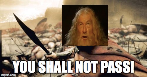 Sparta Leonidas Meme | YOU SHALL NOT PASS! | image tagged in memes,sparta leonidas | made w/ Imgflip meme maker