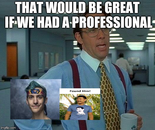 That Would Be Great | THAT WOULD BE GREAT IF WE HAD A PROFESSIONAL | image tagged in memes,that would be great | made w/ Imgflip meme maker