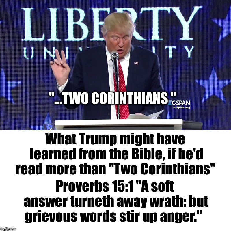 What Trump Might Have Learned | image tagged in donald trump,john mccain,obamacare vote,proverbs,---two corinthians walk into a bar--- | made w/ Imgflip meme maker