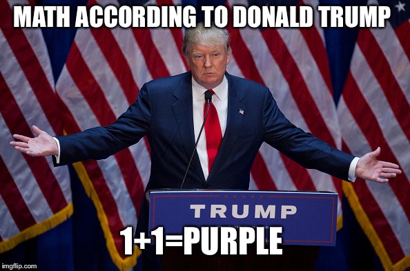 Kids you're now getting your education in Canada  | MATH ACCORDING TO DONALD TRUMP; 1+1=PURPLE | image tagged in donald trump,math,canada | made w/ Imgflip meme maker