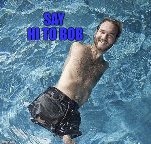 Hook, Line, Sinker... Meet Bobber, he likes to fish.  | SAY HI TO BOB | image tagged in bob,michael phelps,olympics,float,swimming pool | made w/ Imgflip meme maker