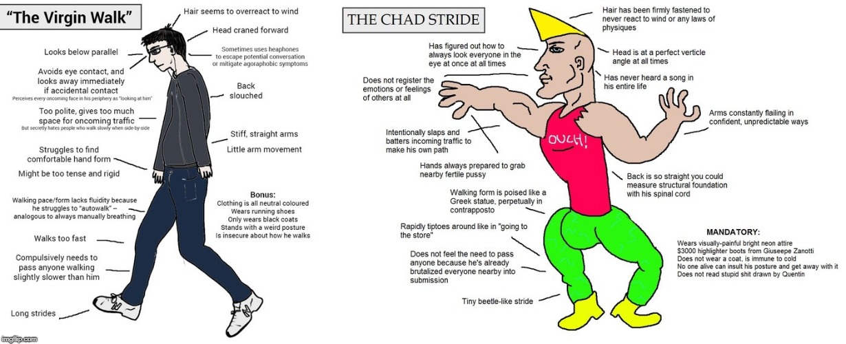 teh chad stride | image tagged in memes,dank memes | made w/ Imgflip meme maker