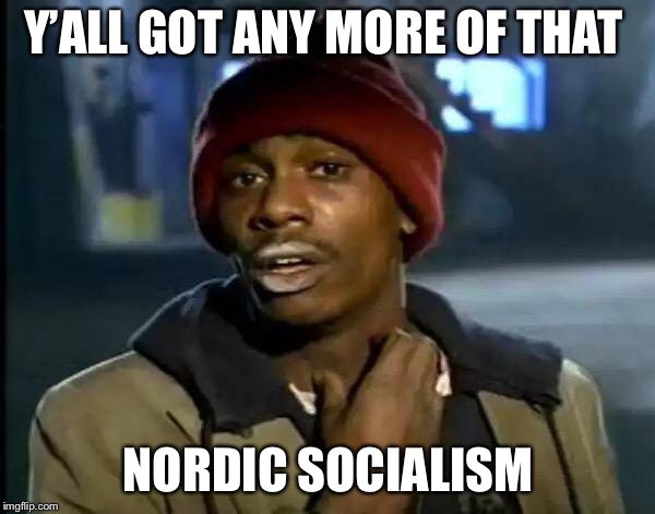 Y'all Got Any More Of That Meme | Y’ALL GOT ANY MORE OF THAT; NORDIC SOCIALISM | image tagged in memes,y'all got any more of that | made w/ Imgflip meme maker