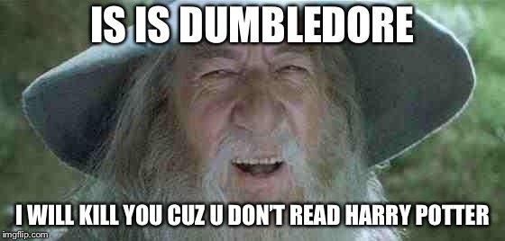 Hahaha, your magic is useless | IS IS DUMBLEDORE; I WILL KILL YOU CUZ U DON’T READ HARRY POTTER | image tagged in hahaha your magic is useless | made w/ Imgflip meme maker