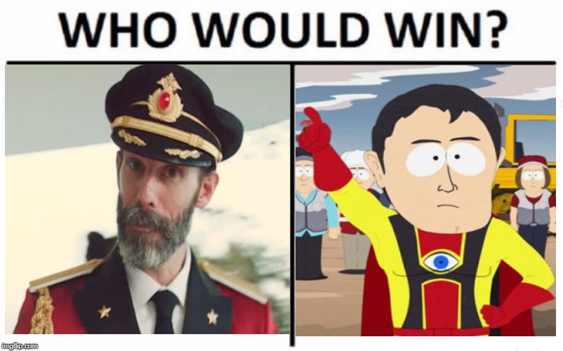 image tagged in captain obvious,captain hindsight,who would win | made w/ Imgflip meme maker