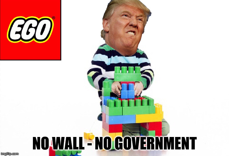 Proud to Shut Down the Government | NO WALL - NO GOVERNMENT | image tagged in dump trump,trump wall,government shutdown | made w/ Imgflip meme maker