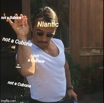 salt bae | not a Cubone; Niantic; not a Cubone; not a Cubone; not a Cubone; not a Cubone | image tagged in salt bae | made w/ Imgflip meme maker