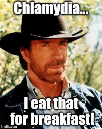 Chuck Norris | Chlamydia... I eat that for breakfast! | image tagged in memes,chuck norris | made w/ Imgflip meme maker