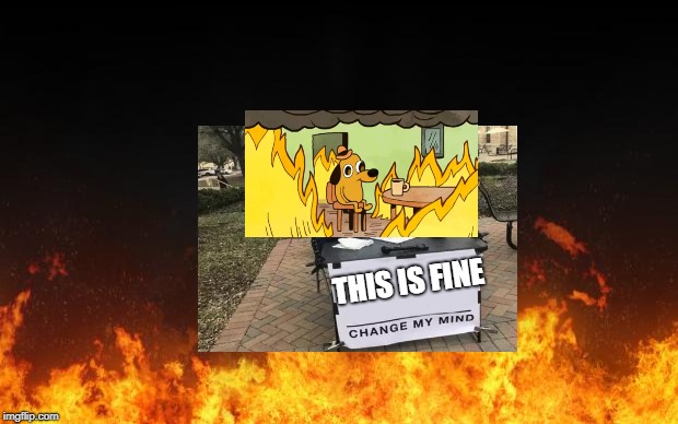fire | THIS IS FINE | image tagged in fire | made w/ Imgflip meme maker