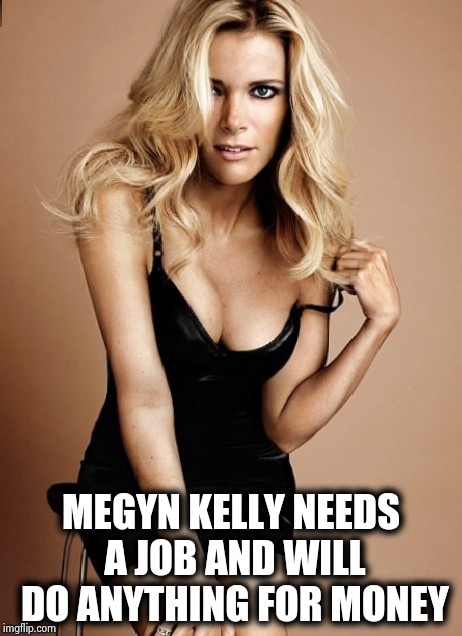 Megyn Kelly  | MEGYN KELLY NEEDS A JOB AND WILL DO ANYTHING FOR MONEY | image tagged in megyn kelly | made w/ Imgflip meme maker