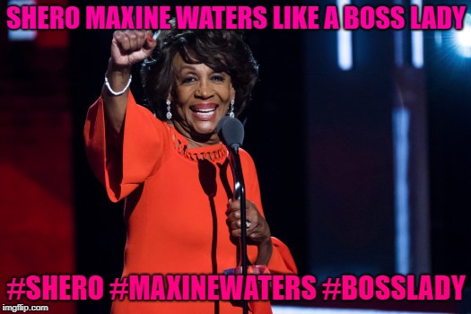SHERO MAXINE WATERS LIKE A BOSS LADY | SHERO MAXINE WATERS LIKE A BOSS LADY; #SHERO #MAXINEWATERS #BOSSLADY | image tagged in shero maxine waters like a boss lady | made w/ Imgflip meme maker
