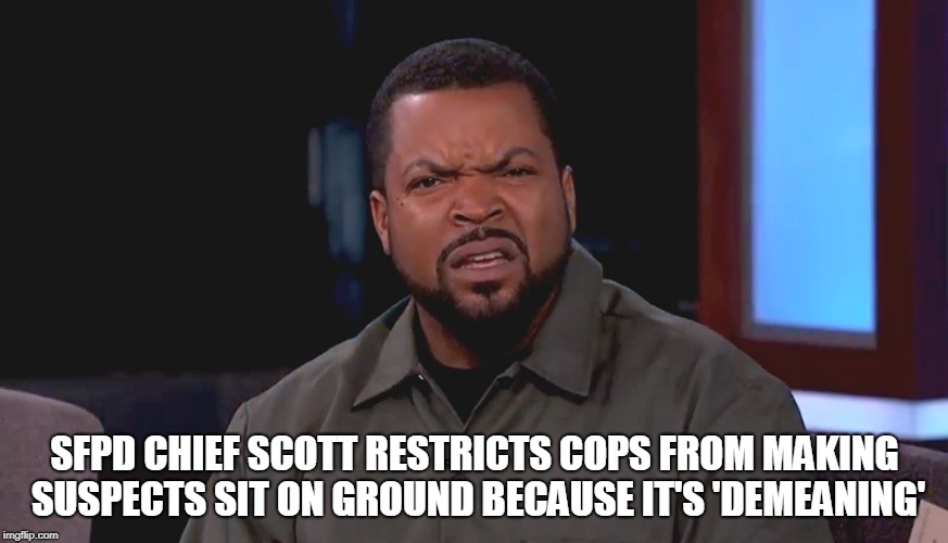 Really? | SFPD CHIEF SCOTT RESTRICTS COPS FROM MAKING SUSPECTS SIT ON GROUND BECAUSE IT'S 'DEMEANING' | image tagged in really ice cube,politics,political humor,police | made w/ Imgflip meme maker