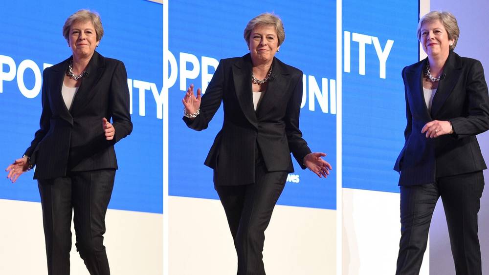 Theresa May Dance Blank Meme Template. 