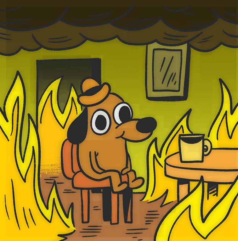 High Quality This is Fine Single No Border Blank Meme Template