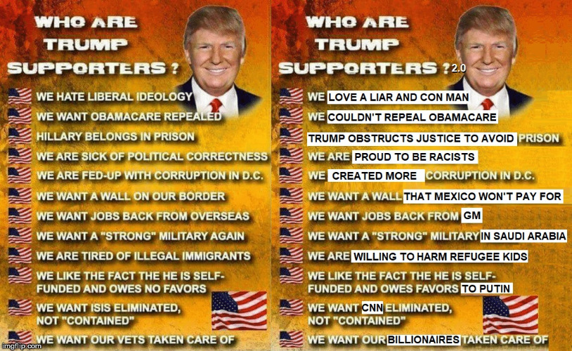 Trump Supporters 2.0 | image tagged in dump trump,trump,libtards,maga | made w/ Imgflip meme maker