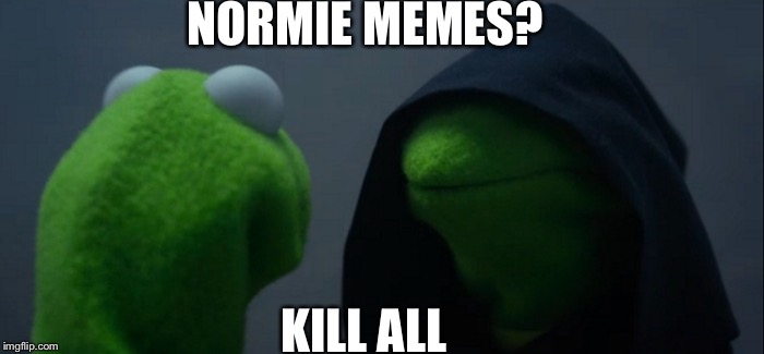 Evil Kermit Meme | NORMIE MEMES? KILL ALL | image tagged in memes,evil kermit | made w/ Imgflip meme maker