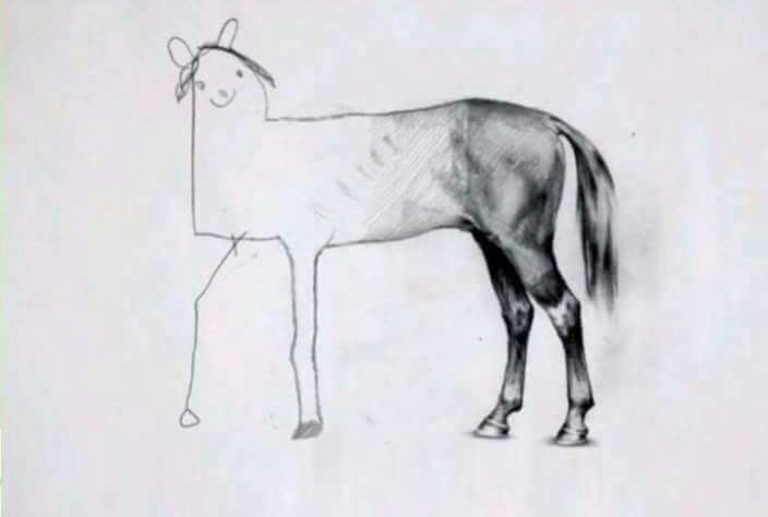 High Quality Shitty Drawing of A Horse Blank Meme Template