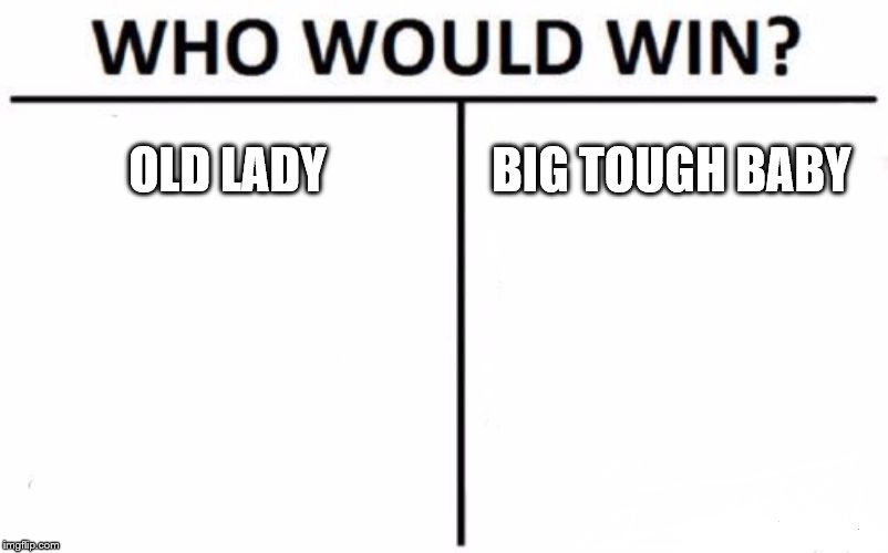 OLD LADY BIG TOUGH BABY | image tagged in memes,who would win | made w/ Imgflip meme maker