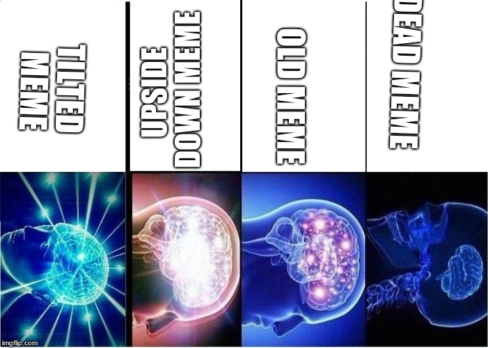 Expanding Brain | DEAD MEME; TILTED MEME; OLD MEME; UPSIDE DOWN MEME | image tagged in memes,expanding brain | made w/ Imgflip meme maker