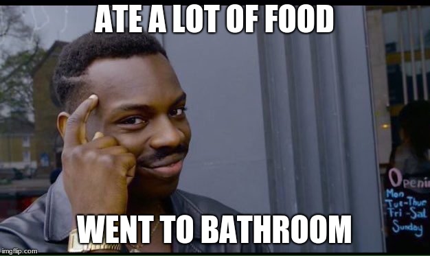 200 IQ  | ATE A LOT OF FOOD; WENT TO BATHROOM | image tagged in 200 iq | made w/ Imgflip meme maker