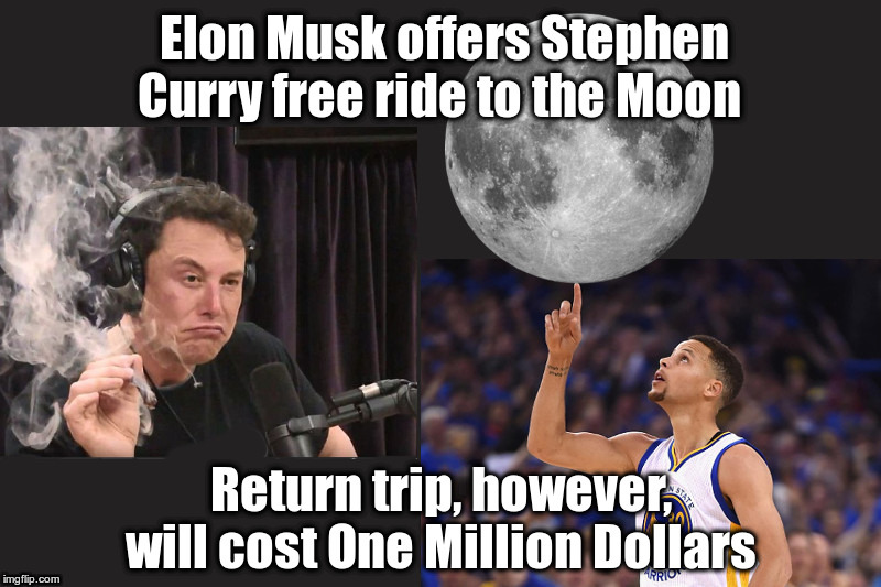 To The Moon, Curry! | image tagged in elon musk,stephen curry,one million dollars,dr evil | made w/ Imgflip meme maker