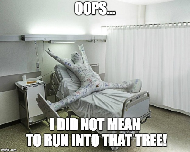 Snowboard accident | OOPS... I DID NOT MEAN TO RUN INTO THAT TREE! | image tagged in snowboard accident | made w/ Imgflip meme maker