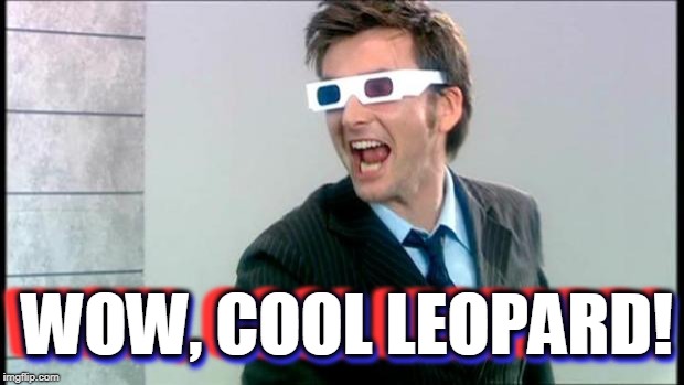 10th Doctor 3D glasses | WOW, COOL LEOPARD! WOW, COOL LEOPARD! WOW, COOL LEOPARD! | image tagged in 10th doctor 3d glasses | made w/ Imgflip meme maker