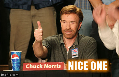 Chuck Norris Approves Meme | NICE ONE | image tagged in memes,chuck norris approves,chuck norris | made w/ Imgflip meme maker