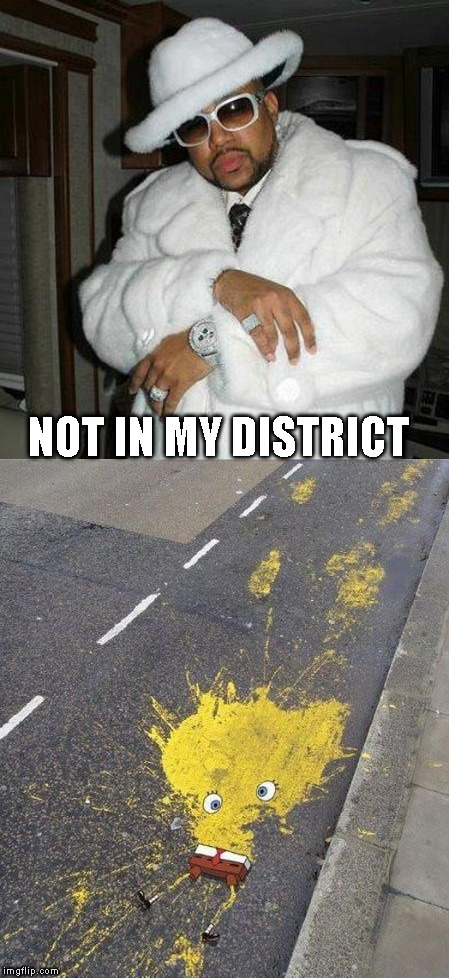 NOT IN MY DISTRICT | image tagged in pimp c | made w/ Imgflip meme maker