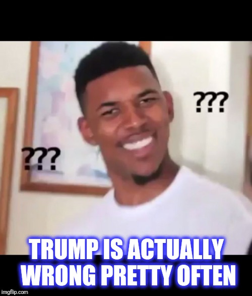 what the fuck n*gga wtf | TRUMP IS ACTUALLY WRONG PRETTY OFTEN | image tagged in what the fuck ngga wtf | made w/ Imgflip meme maker