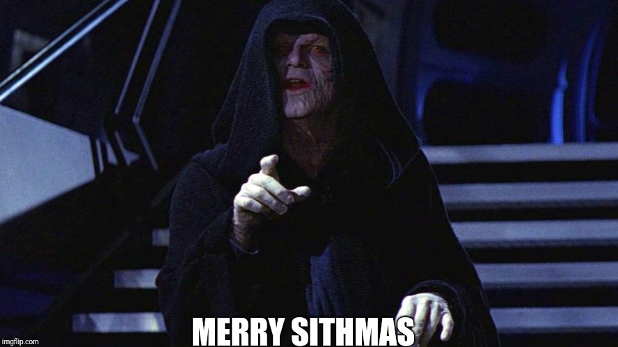 Merry sithmas  |  MERRY SITHMAS | image tagged in darth sideous,merry christmas,funny | made w/ Imgflip meme maker