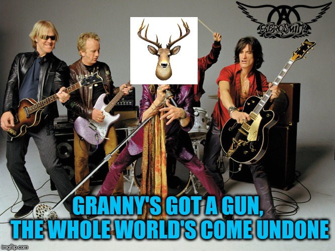 GRANNY'S GOT A GUN, THE WHOLE WORLD'S COME UNDONE | made w/ Imgflip meme maker